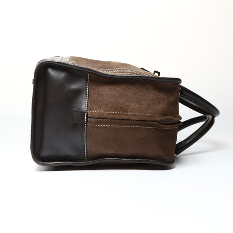 LOEWE Amazona 36 Suede Handbag Brown WS25450