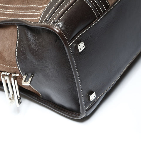 LOEWE Amazona 36 Suede Handbag Brown WS25450