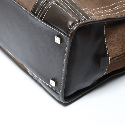 LOEWE Amazona 36 Suede Handbag Brown WS25450