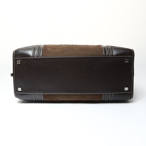 LOEWE Amazona 36 Suede Handbag Brown WS25450