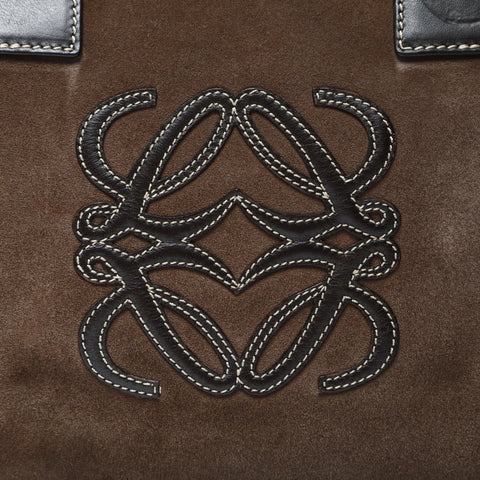 LOEWE Amazona 36 Suede Handbag Brown WS25450