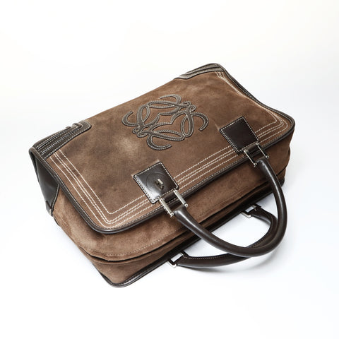 LOEWE Amazona 36 Suede Handbag Brown WS25450