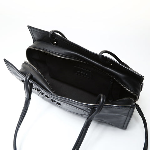 LOEWE Shopper Bag Handbag Logo Leather Anagram Tote Bag black WS25452