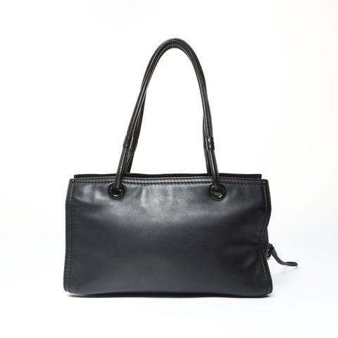 LOEWE Shopper Bag Handbag Logo Leather Anagram Tote Bag black WS25452