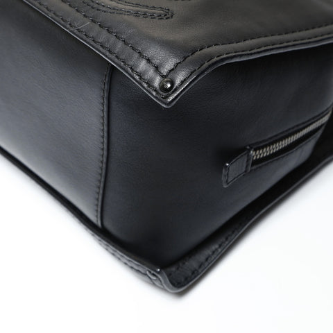 LOEWE Shopper Bag Handbag Logo Leather Anagram Tote Bag black WS25452