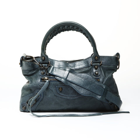 BALENCIAGA City The First 2way 103208 Handbag green WS25454