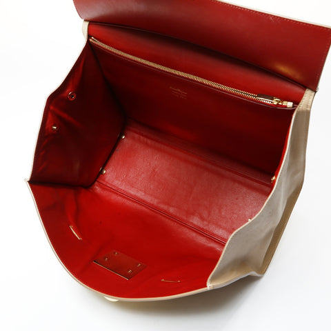 Salvatore Ferragamo Gancini leather Handbag beige WS25456