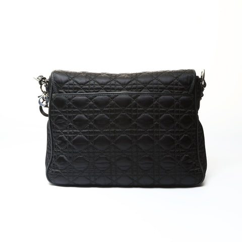 Christian Dior Cannage Nylon Shoulder Bag black WS25457