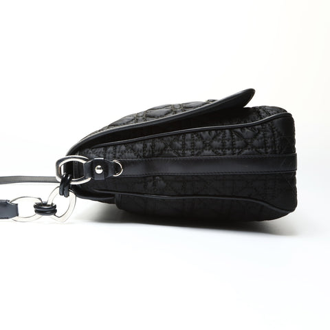 Christian Dior Cannage Nylon Shoulder Bag black WS25457