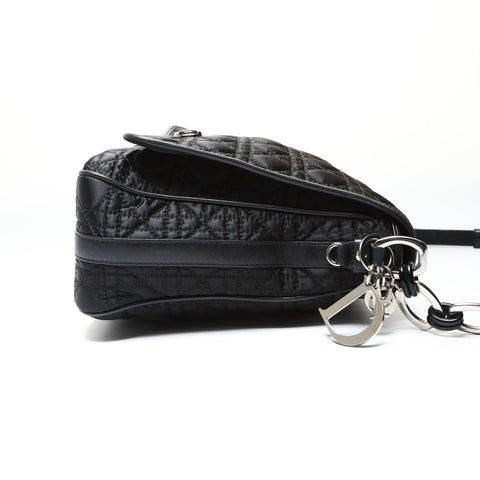 Christian Dior Cannage Nylon Shoulder Bag black WS25457