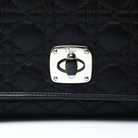 Christian Dior Cannage Nylon Shoulder Bag black WS25457