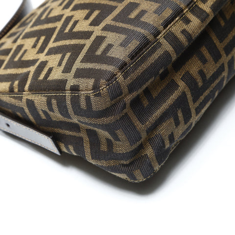 FENDI Zucca Canvas Mamma Baguette Shoulder Bag Brown WS25463