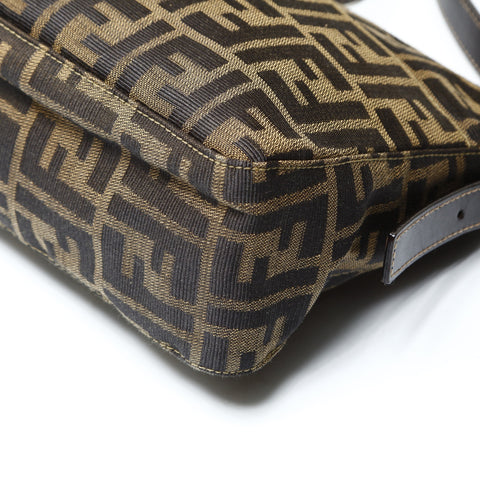 FENDI Zucca Canvas Mamma Baguette Shoulder Bag Brown WS25463