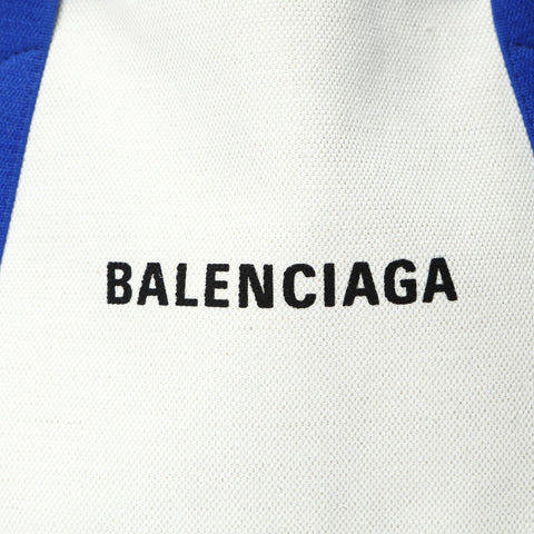 BALENCIAGA Logo Cabas S Tote with Pouch Handbag Ivoryx blue WS25464