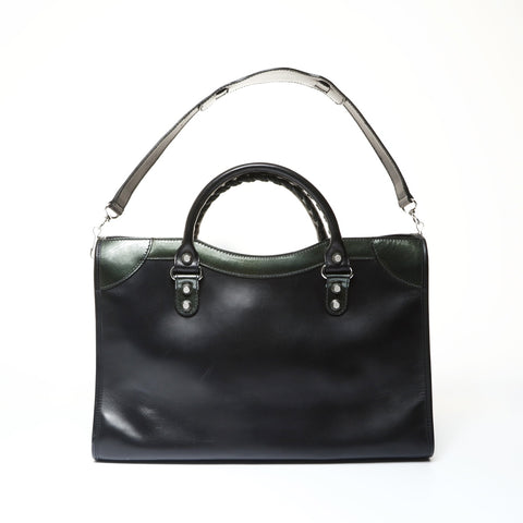 BALENCIAGA City Large Patent Leather Handbag black WS25466