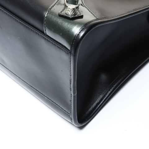 BALENCIAGA City Large Patent Leather Handbag black WS25466