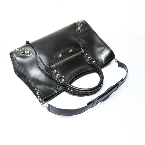 BALENCIAGA City Large Patent Leather Handbag black WS25466