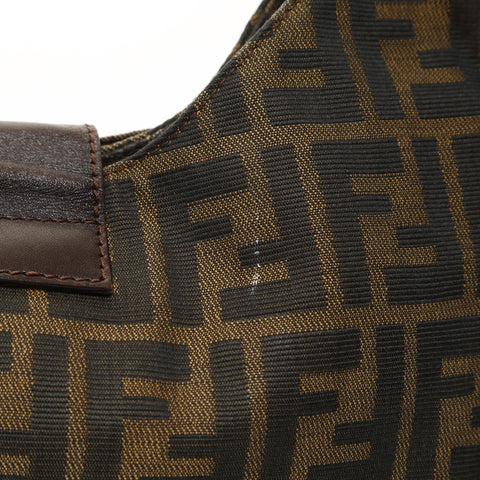 FENDI Mamma Baguette Zucca Canvas Shoulder Bag Brown WS25468