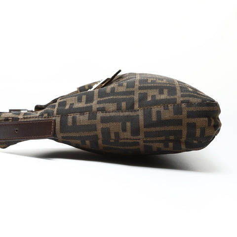 FENDI Mamma Baguette Zucca Canvas Shoulder Bag Brown WS25468