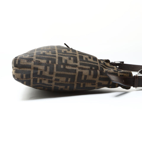 FENDI Mamma Baguette Zucca Canvas Shoulder Bag Brown WS25468