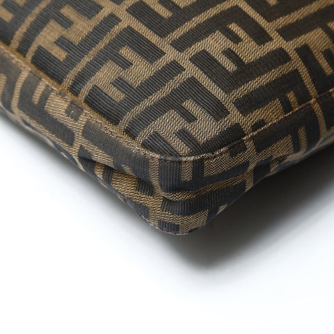 FENDI Mamma Baguette Zucca Canvas Shoulder Bag Brown WS25468