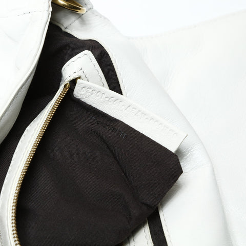 FENDI Zucca embossed leather Baguette satchel bag Shoulder Bag white WS25469