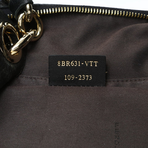 FENDI Mia Mamma Leather Bucket Chain Shoulder Bag black WS25471