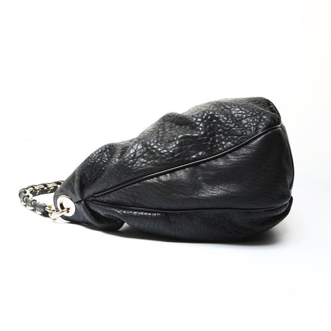 FENDI Mia Mamma Leather Bucket Chain Shoulder Bag black WS25471