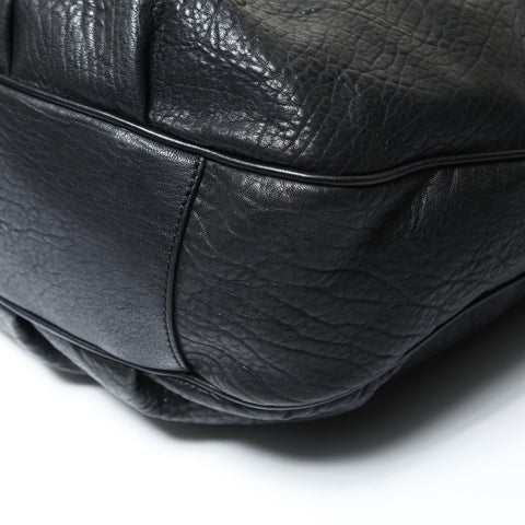 FENDI Mia Mamma Leather Bucket Chain Shoulder Bag black WS25471