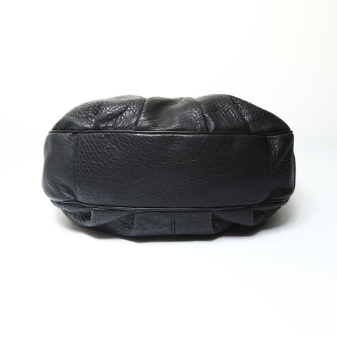 FENDI Mia Mamma Leather Bucket Chain Shoulder Bag black WS25471