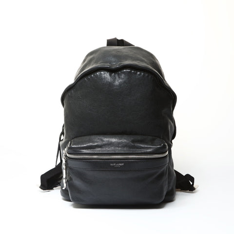 YVES SAINT LAURENT leather Backpack  Daypack black WS25472
