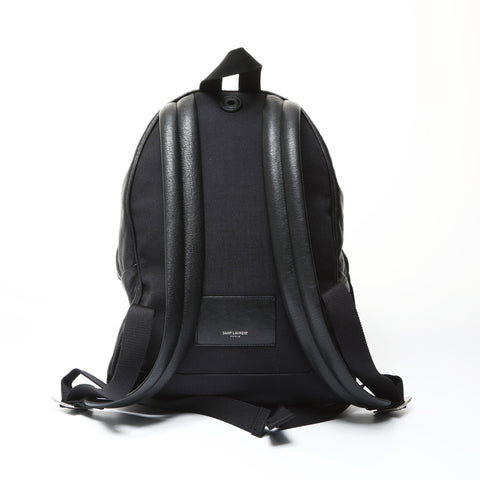 YVES SAINT LAURENT leather Backpack  Daypack black WS25472