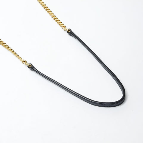 YVES SAINT LAURENT Envelope Cassandra Chain Wallet Leather Shoulder Bag black WS25476