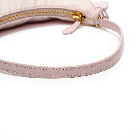PRADA Nylon Hobo Mini with Triangle Logo Handbag pink WS25478