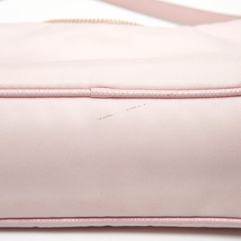 PRADA Nylon Hobo Mini with Triangle Logo Handbag pink WS25478