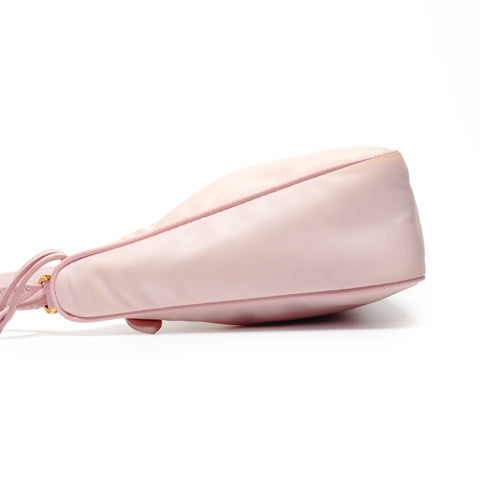 PRADA Nylon Hobo Mini with Triangle Logo Handbag pink WS25478