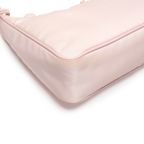 PRADA Nylon Hobo Mini with Triangle Logo Handbag pink WS25478