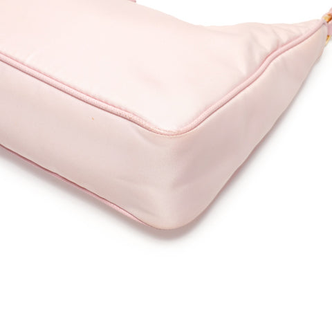 PRADA Nylon Hobo Mini with Triangle Logo Handbag pink WS25478