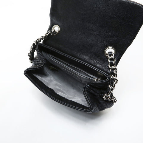 CHANEL 19th Series 2014 Luxury Chain Mini Pochette Flap Shoulder Bag black WS25479