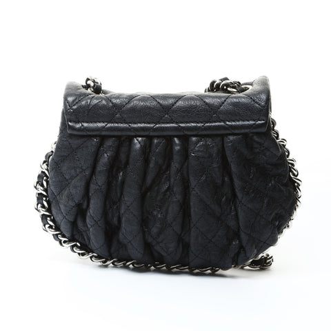 CHANEL 19th Series 2014 Luxury Chain Mini Pochette Flap Shoulder Bag black WS25479