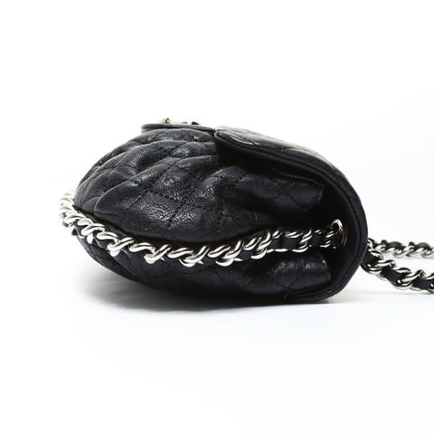 CHANEL 19th Series 2014 Luxury Chain Mini Pochette Flap Shoulder Bag black WS25479