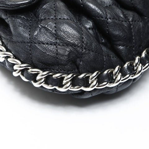 CHANEL 19th Series 2014 Luxury Chain Mini Pochette Flap Shoulder Bag black WS25479