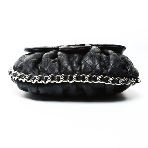 CHANEL 19th Series 2014 Luxury Chain Mini Pochette Flap Shoulder Bag black WS25479