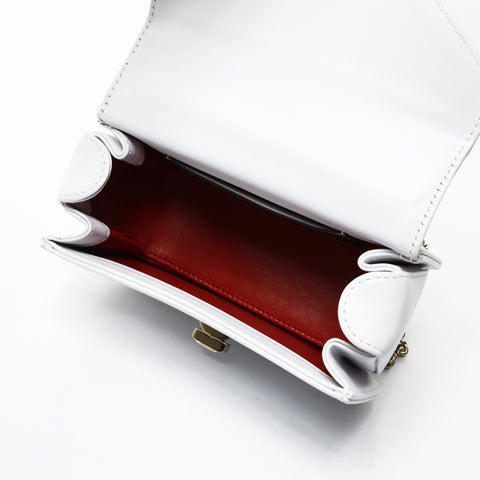 VALENTINO Small VLTN Leather Shoulder Bag white WS25481