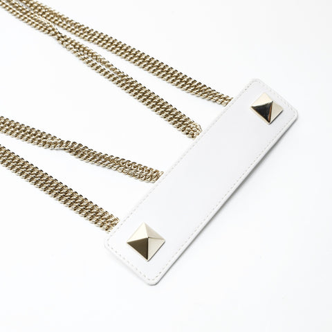 VALENTINO Small VLTN Leather Shoulder Bag white WS25481