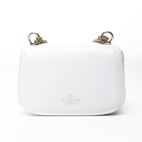VALENTINO Small VLTN Leather Shoulder Bag white WS25481
