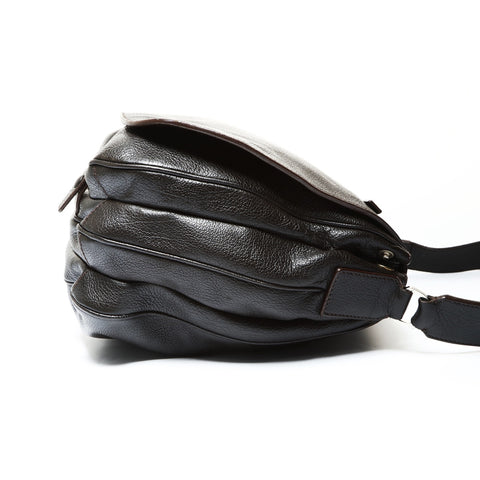 PRADA Leather flap Shoulder Bag Brown WS25484