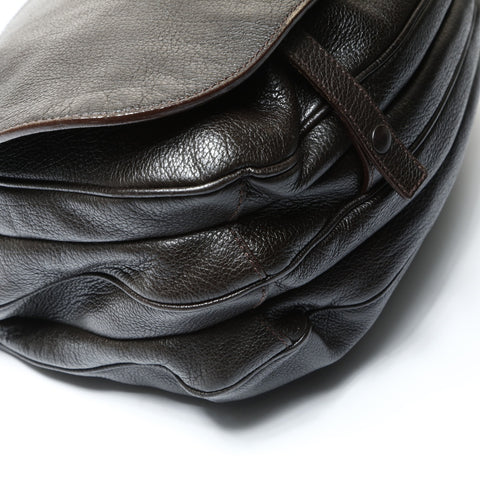 PRADA Leather flap Shoulder Bag Brown WS25484