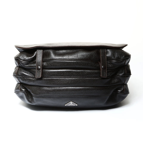 PRADA Leather flap Shoulder Bag Brown WS25484