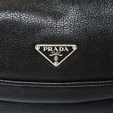 PRADA Leather flap Shoulder Bag Brown WS25484